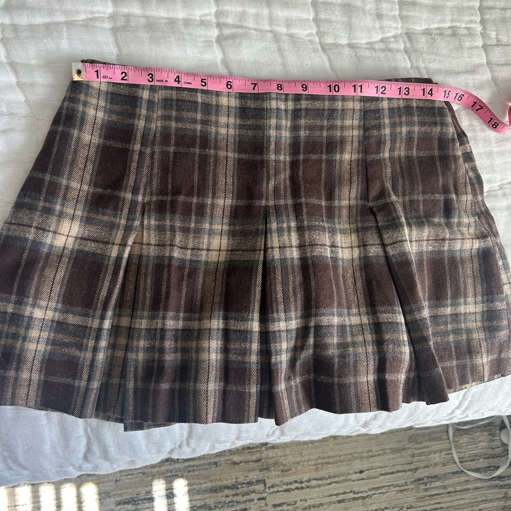 NWT Brown Plaid mini Skort size medium